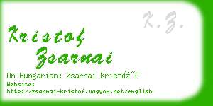 kristof zsarnai business card